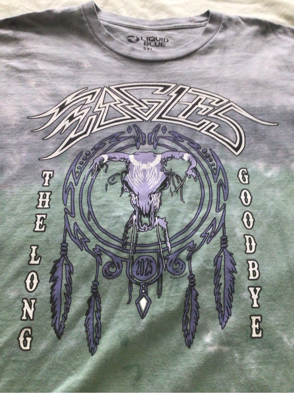 Eagles The Long Goodbye Las Vegas Sphere 2025 Liquid Blue Tie Dye Tee- 3XL